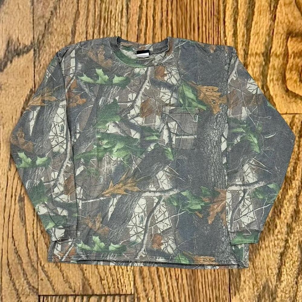 Vintage Liberty Long Sleeve Camo Pocket T Shirt